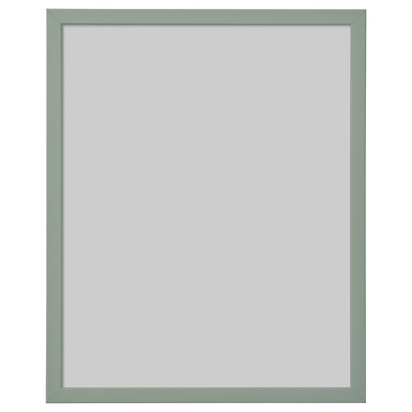 Green FISKBO picture frame, square, soft lines, plastic front.