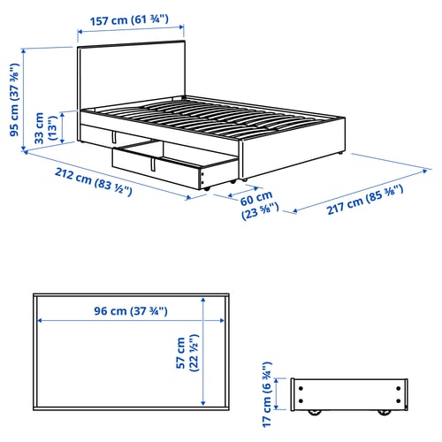 Illustration with measurements for the product: GLADSTAD.