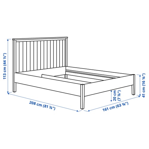 GULLABERG Bed frame, grey, Standard King