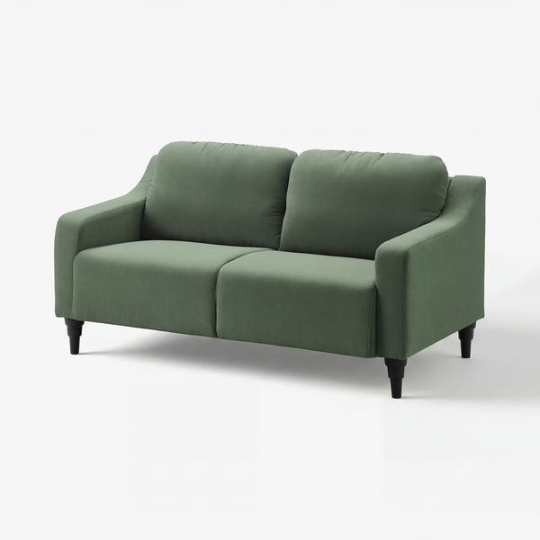 GULLVALLA sofa: olive green, sleek & rounded, fabric upholstery.