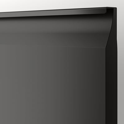 Sleek black cabinet with smooth finish and subtle handle, showcasing modern design and quality craftsmanship.