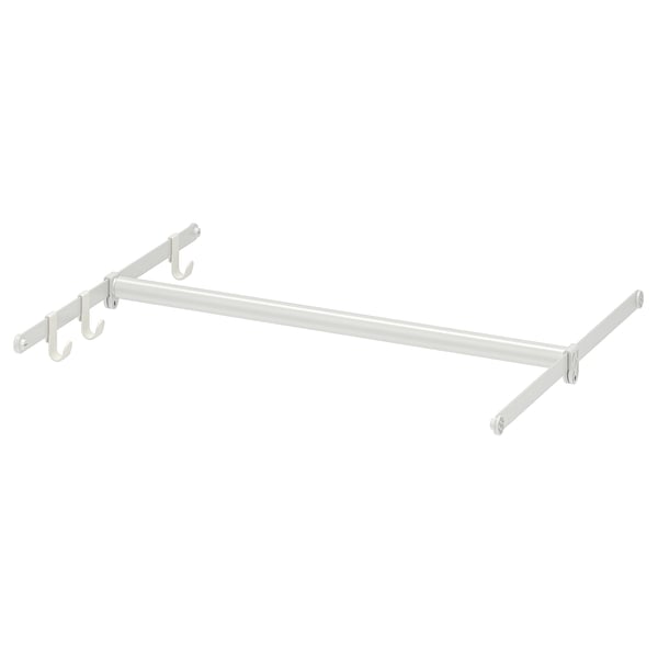 White HJÄLPA clothes rail, adjustable hooks.