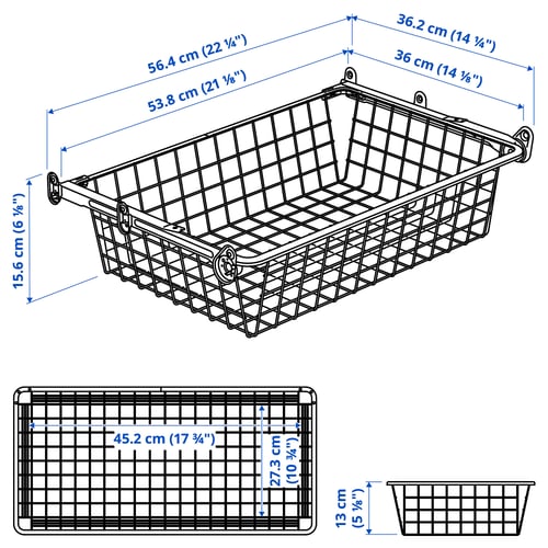 Illustration with measurements for the product: HJÄLPA.