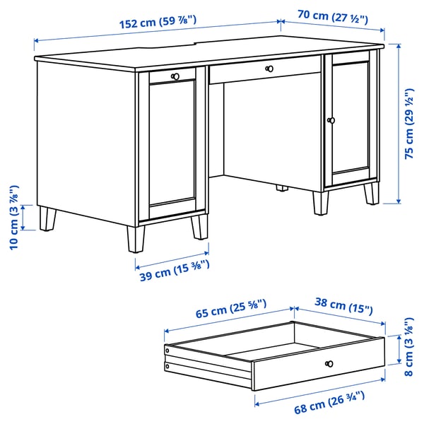 Illustration with measurements for the product: IDANÄS.