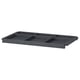 An IVAR grey rectangular felt shelf with compartments. It is made of polyester and steel, featuring a simple and functional design.