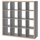 KALLAX grey shelves, open storage cubes, fiberboard/particleboard, functional & versatile