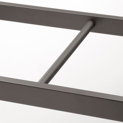 Metal clothes rail with sleek design, sturdy construction, dark finish. Ideal for modern furniture.