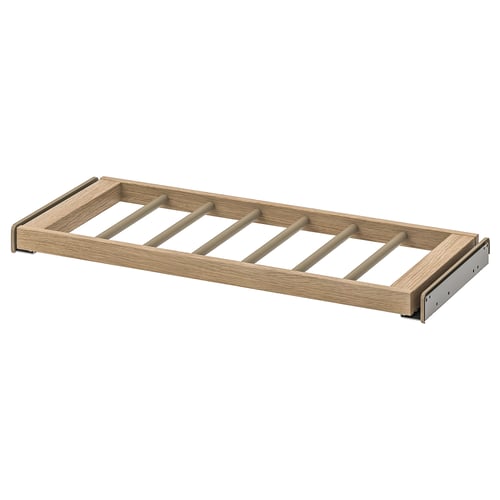 KOMPLEMENT wooden trouser hanger, light brown, slatted design.