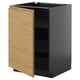 Modern kitchen cabinet METOD with grey frame and light oak door, minimalist handle.