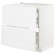 White METOD cabinet set, minimalist style, smooth drawers, 25 year guarantee.