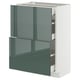 Modern kitchen unit: METOD with high-gloss grey-green kallarp fronts, sleek design, drawers included.