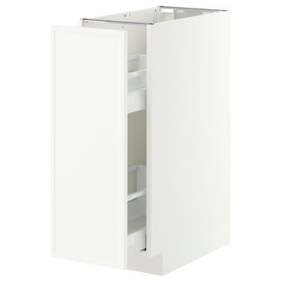 METOD / MAXIMERA Base cabinet/pull-out int fittings, white/Aspudden matt white, 30x60 cm