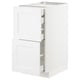 White METOD kitchen cabinet with three drawers, sleek design, modern yet traditional look.