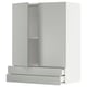A white METOD kitchen cabinet set with modern design, featuring sleek light grey havstorp handles.