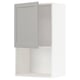 A white METOD kitchen cabinet with a light grey lerhyttan door, featuring bevelled edges.