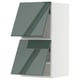 High-gloss grey-green METOD kitchen cabinet with modern design.