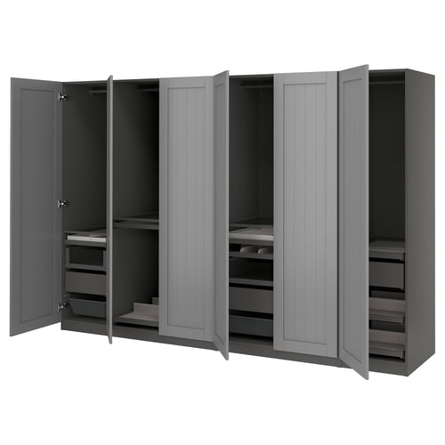 PAX / GULLABERG Wardrobe combination, dark grey/grey, 300x60x201 cm