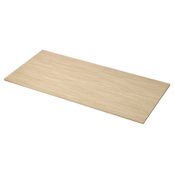 A light brown, rectangular wooden worktop with a fine line design, made from ash veneer on particleboard.