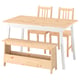 PINNTORP / PERJOHAN Table with 2 chairs and bench