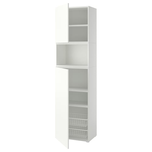 PLATSA Storage combination with doors, white/Fonnes white, 60x42x221 cm