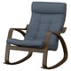 POÄNG rocking chair, blue gunnared fabric, bentwood frame, padded for comfort.