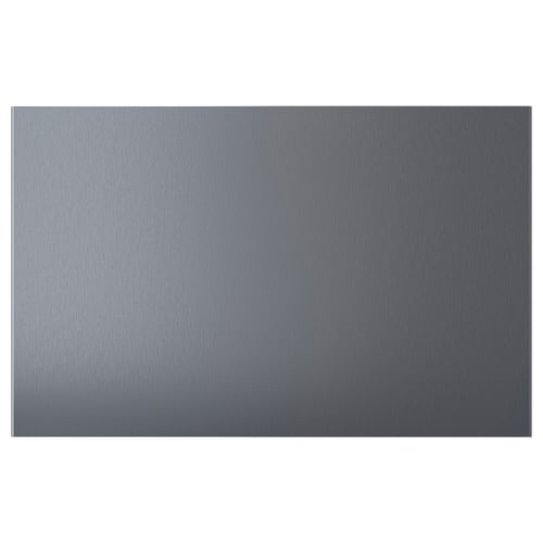Dark pewter effect RIKSVIKEN front panel, rectangular, metallic brush finish.