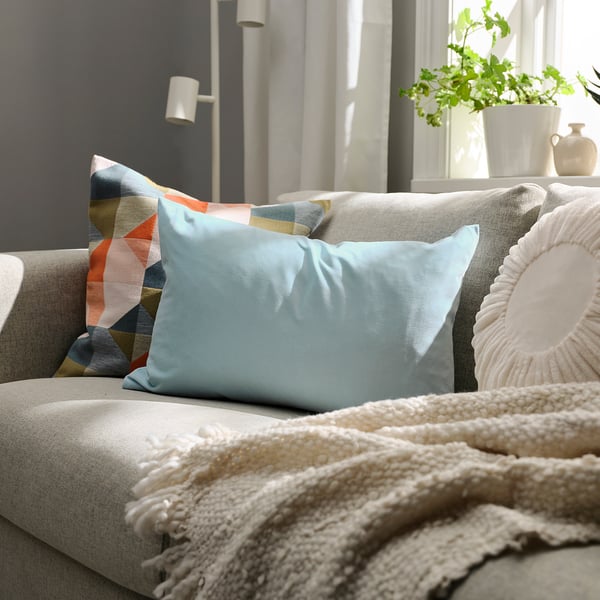 SANELA Cushion cover, light blue, 40x58 cm