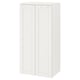 SMÅSTAD white kids wardrobe, 3-door, rectangular, minimalist design. Adjustable, easy-reach, soft-closing hinges.