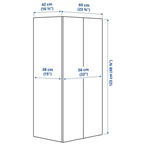 Illustration with measurements for the product: SMÅSTAD.