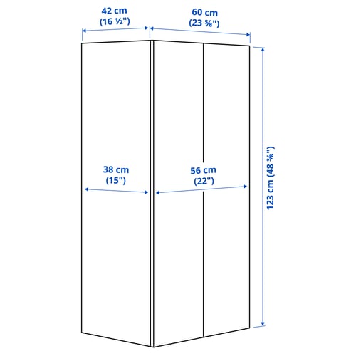Illustration with measurements for the product: SMÅSTAD.