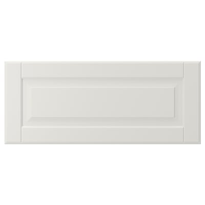White SMEVIKEN door with bevelled edges on minimalist background - classic storage.