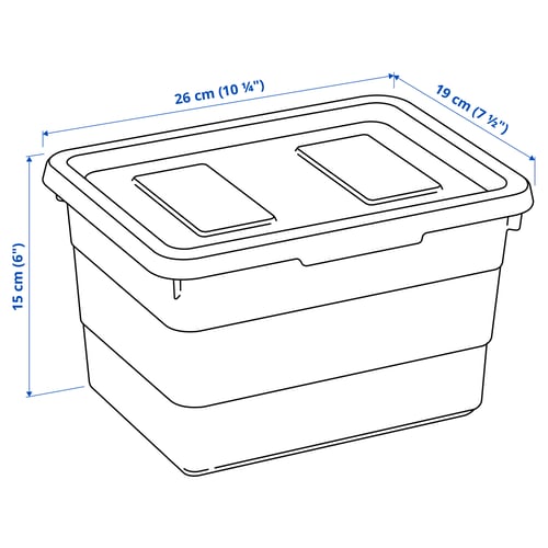 Illustration with measurements for the product: SOCKERBIT.