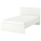 White STORKLINTA bed, modern minimalist design with clean lines and sturdy construction.