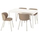 TONSTAD Table and 4 chairs, off-white/Tonerud dark beige, 140/196x85 cm