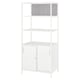 A white TROTTEN cabinet with open and closed storage, accessible from both sides, perfect as a room divider.