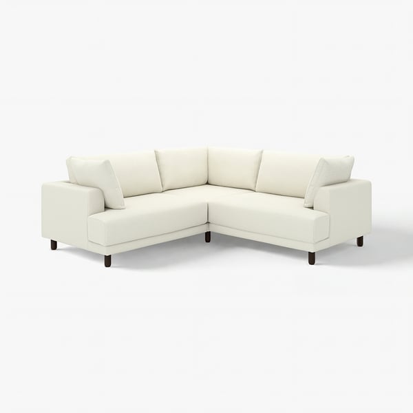 White UPPÅKRA sectional sofa, clean lines, soft cushions, sturdy wooden legs.
