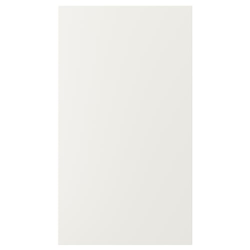 VEDDINGE white kitchen cabinet, sleek rectangular design, smooth fiberboard material.