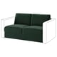 VIMLE dark green 2-seat sofa, sleek design with plush velvet, modern minimalist look.