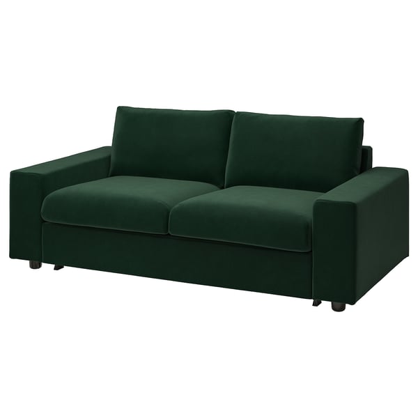 VIMLE sofa-bed, dark green, 10-year warranty.