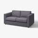 Grey VIMLE 2-seat sofa, modern minimalist design, square arms, plush cushions, grey gunnared fabric.