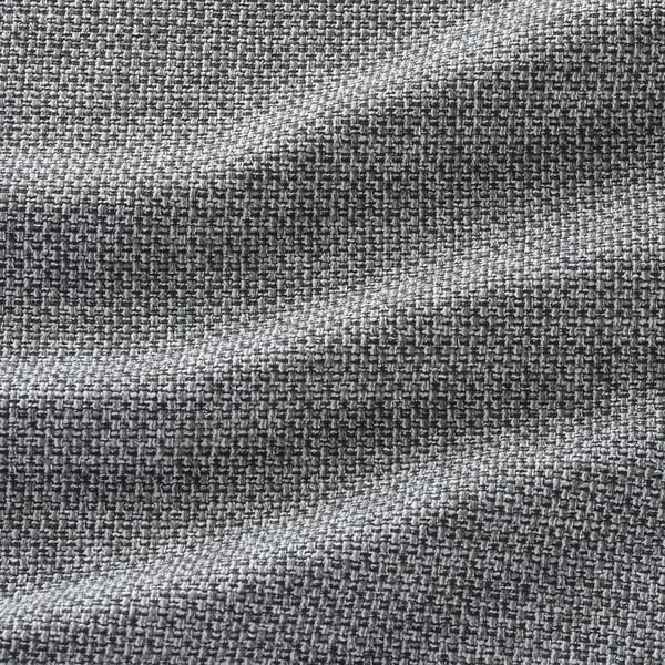 Close-up of VIMLE sofa fabric. Shows intricate, durable weave with varied grey tones. Textured, high-quality appearance.