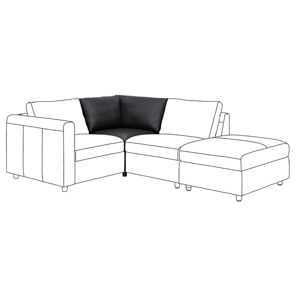 A black & white VIMLE sectional sofa with a corner unit and a chaise, featuring comfortable cushions and a modern design.