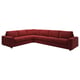 VIMLE red l-shaped sofa