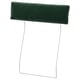Dark green rectangular headrest cushion with wire frame, designed for neck support on a sofa.