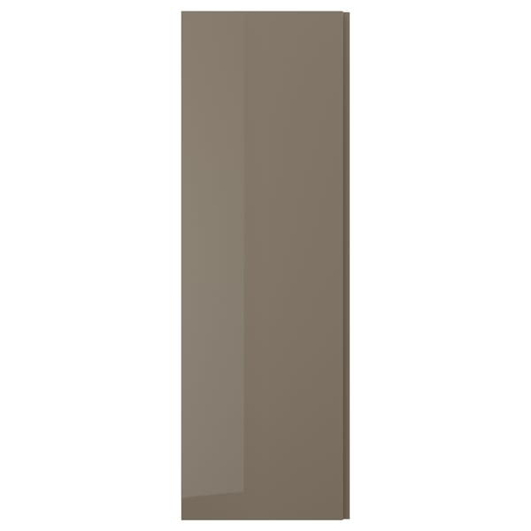 VOXTORP Door, high-gloss dark grey-brown/vertical handle, 60x180 cm
