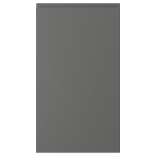 A dark grey VOXTORP cabinet face with a sleek, modern design and smooth surface.