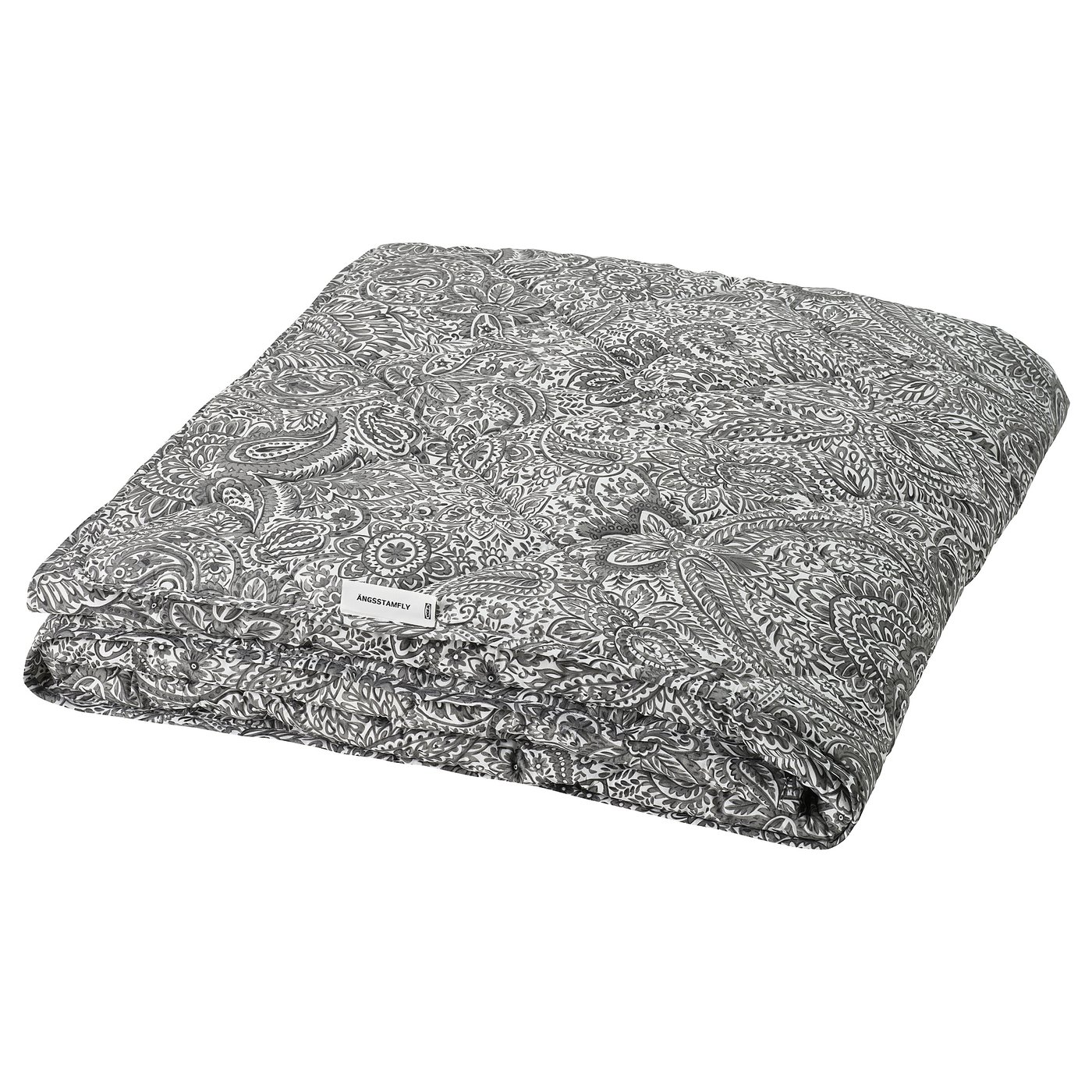 ÄNGSSTAMFLY שמיכה, דרגת חום בינונית, אפור/לבן, ‎200x220 ס"מ‏