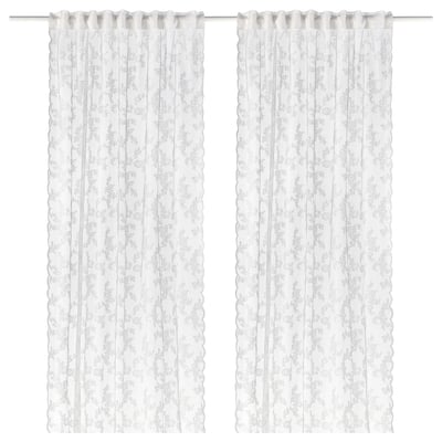 ALVINE SPETS וילון רשת, לבן/עם סרט כיווץ, ‎145x300 ס"מ‏