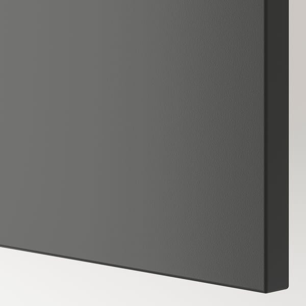 BESTÅ מערכת אחסון עם דלתות, לבן Lappviken/Sindvik אפור כהה, 180x42x112 ס"מ