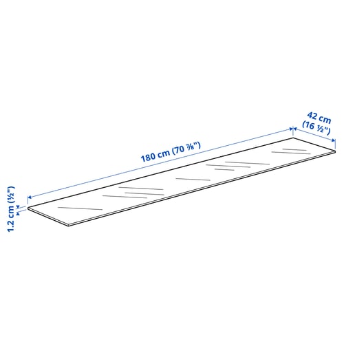 BESTÅ פנל עליון, חום/אגוז, 180x42 ס"מ